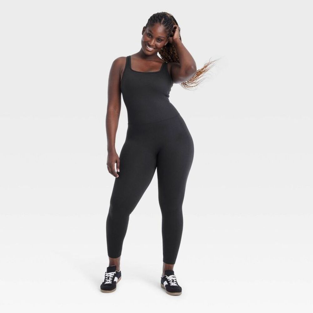 Women's Black Activewear Bodysuit Jumpsuit - Picture 4 of 11